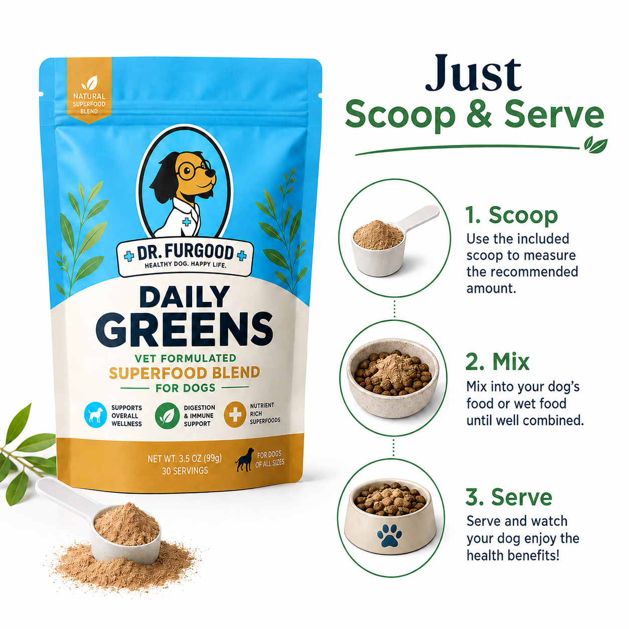 Daily Greens™  Premium Daily Dog Multivitamin Powder